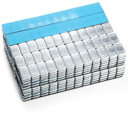 50 GAsuppply Masses d'Équilibrage I Poids Autocollants en Acier I 50 x Barre Adhésive avec Rebord Détachable 12 * 5g I Zinguées et Plastifiées