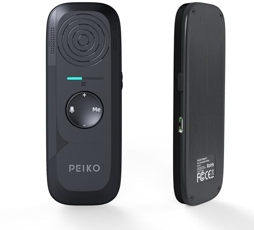 Peiko 136 Sprachen Übersetzungsgerät, Zwei-Wege-Echtzeit-KI-Sprach-Sofortübersetzer, Mini-Tech-Gadget, Offline-Übersetzung, Lernreisen und Geschäftskommunikation