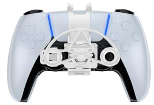 Mini volante con mando de juego Para PS5 Volante de carreras Gamepad para P5 Simulador de conducción Impresión 3D Controlador auxiliar Volante de carreras Accesorios de Mango Ligero (Blanco)
