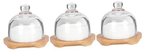 Amosfun 3 Sätze Dessertbecher Cupcake-Becher vitroleros para mini runde Servierplatte mutfak aksesuarları küchenaccecoires Aufbewahrungsschale für Desserts Obstschale für den Haushalt Glas