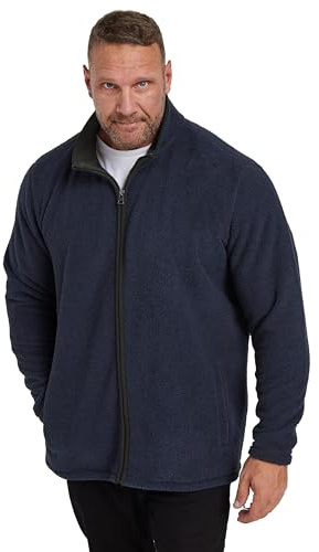 BadRhino Big & Tall Textured Zip Through Fleece - Men's - Plus Size Curve