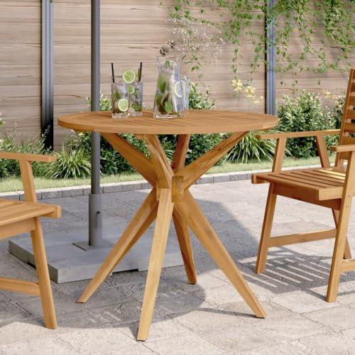 Outdoormöbel Gartentische Gartentisch rund Ø85x75cm Massivholz Akazie