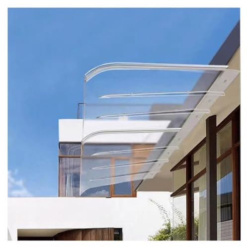 Outdoor Window Door Awning Canopy Transparent Polycarbonate Cover Extendable for Garden Porch Protection (40x80cm)