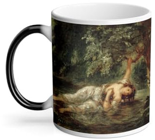 Thermo-Reactive Mug Magic Mug – Eugene Delacroix The Death of Ophelie Shakespeare Painting – 325 ml