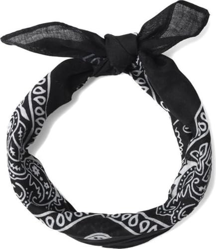 Finnacle - Hip Hop Bandana 100% Baumwollbandana Schwarzer Platz Schal 50 cm * 50 cm Stirnband gedruckt für Frauen/Männer/Jungen/Mädchen