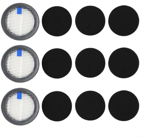 Jonikuper HEPA-Filter und Schwammfilter passend für Afoddon, kabellose Staubsauger der Serie für ORFELD 3er-Pack HEPA-Filter und 9er-Pack Schwammfilter