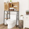 COSTWAY Armoire de Rangement Au-Dessus des Toilettes, Organisateur de Salle de Bain, Meuble WC Porte en Rotin PE, Etagères de Rangement Ouvertes et Réglables, pour Buanderie, Salle de Bain