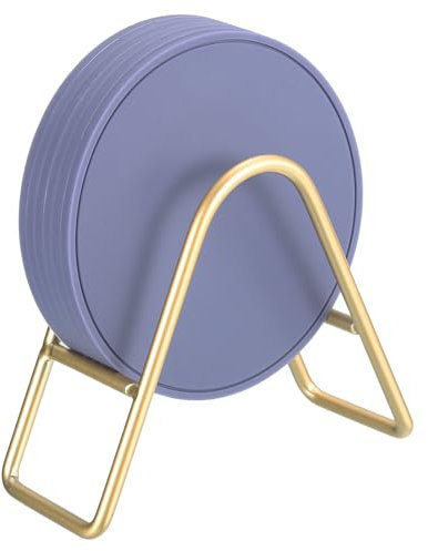 sourcing map Lot de 6 dessous de verre ronds modernes en silicone résistant à la chaleur pour casseroles, poêles, plats, assiettes (violet)
