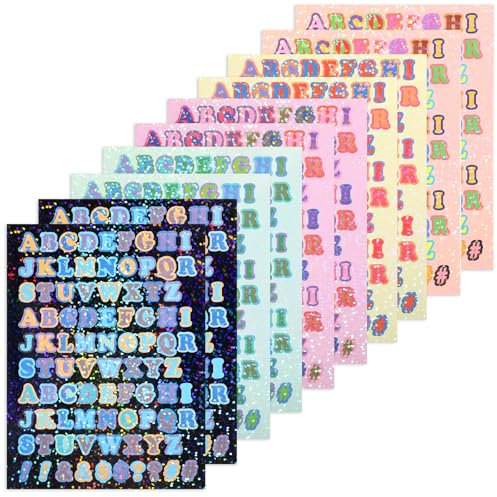 880 Stück Buchstaben Aufkleber,Ymapinc Bunt Klebebuchstaben Selbstklebende Buchstaben Sticker PVC Aufkleber Buchstaben Sticker Buchstaben für DIY Scrapbook Geschenkbox Kartenhandwerk