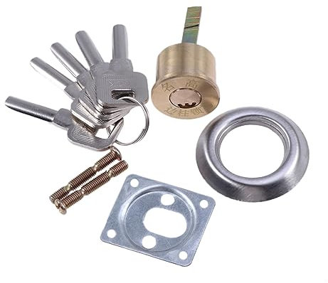Hoement Sicherheits Eratzschließzylinder aus Metall mit Montageplatte und Schlüsseln Passend für Garagentorschlösser und Haustürschlösser Robust und Zufällige Farbe Zufälliger Stil