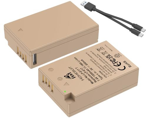Homesuit LP-E17 Akku Typ-C 1500mAh mit Aufbewahrungsbox für Canon EOS R100 R10 R50 RP R8 Rebel SL3 SL2 T8i T7i T6i T6s EOS M3 M5 M6 M6 Mark II 200D 250D 77D 750D 760D 800D 8000D Kamera (2er-Pack)