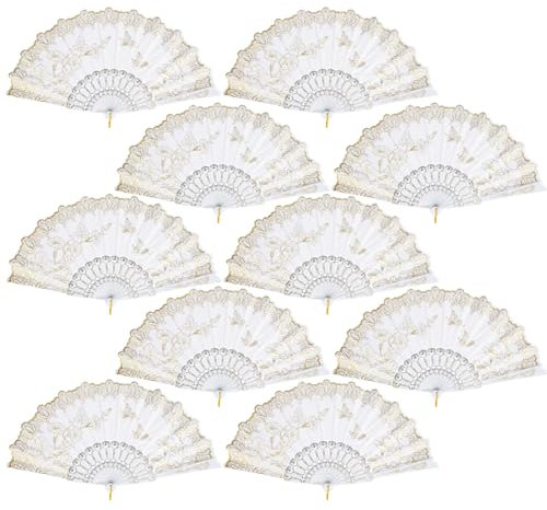QIRMIZI 30 Pack Folding Fans – Handheld Spanish Style Fans,Bulk Hand Fans for Wedding, Tea Party, Dance, Church,Performance, Home Decorations, Festival, Gift,White