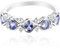 Exquisiter Tansanit Zirkon Ring aus 925 Sterling Silber, 0.846ct - Eleganter Damenring mit leuchtenden Edelsteinen aus Tansania und Kambodscha, Perfektes Accessoire für jeden Anlass