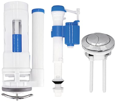 Parti di riempimento WC, serbatoio dell'acqua cassetta WC kit di riparazione, valvola di scarico sciacquone, set pulsante sciacquone WC kit di ristrutturazione cassetta (alta pressione 24 cm)
