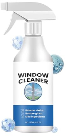 Glass Cleaner Spray,120ml Household Window Mirror Cleaner Spray Bottle | Long-Lasting Stain Remover for Shower Kitchen Bathroom Doors Windscreen Housekeepers Outdoor Car Windshield Rearview