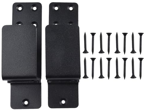 QOXEZY Türbeschläge für Türen, ideal für Zuhause, mit Halterungen und Sets, Größe 2 Stück, aus Kunststoff und Metall, integrierter Schutz, hergestellt aus Stahl (schwarz), 2 Stück