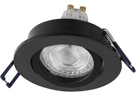 Osram Spot Set LED Einbaustrahler Flexibel 4,5W Schwarz | Spot Set Recess GU10 Adjustable, Spot lights and ceiling spots, Schwarz, 85 mm dia, 25000 h, 3-Pack