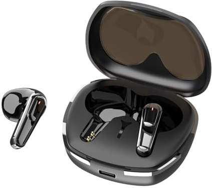 YUEHISY Kabellose Bluetooth 5.4-Ohrhörer, Halbe In-Ear-Stereo-Kopfhörer, Touch-Steuerung, Klare Dual-Ear-Anrufe, IPX4 Schweißfest (Black)