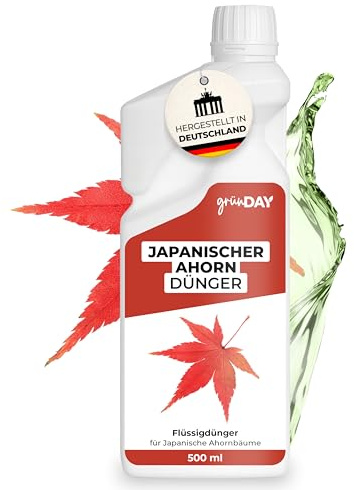 Japanischer-Ahorn-Dünger 500 ml – Flüssiger mineralischer NPK Dünger mit Spurennährstoffen für Zierahorne – Für Blattentwicklung & gleichmäßigen Austrieb – Konzentrat für mehrere Liter Gießwasser
