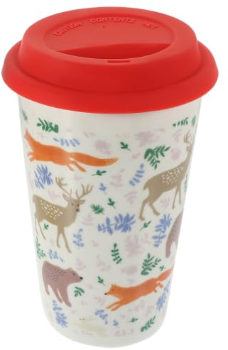 DECHOUS Taza de Cerámica Color Aleatorio sin Asa para Navidad con Tapa de Silicona, Adecuado para Café y Chocolate Caliente en Oficinas y Dormitorios