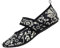 WeWee Die gesunden Allround-Barfußschuhe Damen - Vielseitig einsetzbare Minimalschuhe aus Neopren Wasserschuhe, Strandschuhe Badeschuhe, Weiße Blumen, 35/36 EU(Herstellergröße: S)