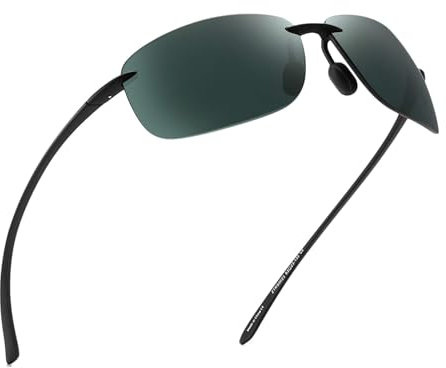 JIM HALO Sport Sonnenbrille für Damen Herren TR90 Randlos Unzerbrechlich Rahmen für Laufen Angeln Baseball Fahren Grün