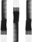 3 Pack Black Carbon Lift Teasing Combs with Metal Prong, Salon Teasing Back Combs, Black Carbon Comb with Stainless Steel Lift (Style A)