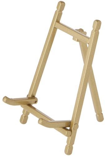 Bard's Satin Gold-toned Metal Easel, 5 H x 3.375 W x 3.5 D