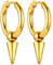 FOCALOOK 18k vergoldet Ohrringe für Jungen Mädchen Punk Stil Huggie mit umgekehrtem Kegel Ohrstecker Minimalist Ohr Piercing Ohrschmuck Accessoire für Männer Frauen