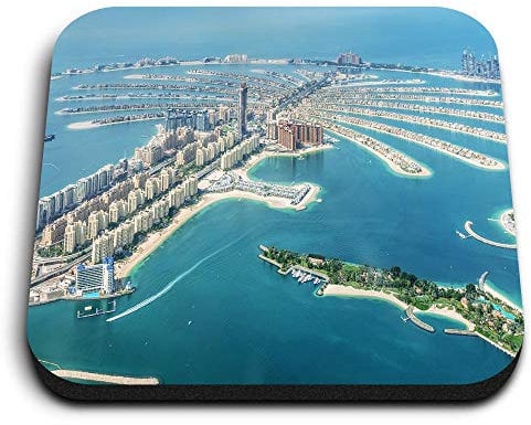 1 x Square MDF Fridge Magnet - Dubai Palm Jumeirah Island UAE 44912