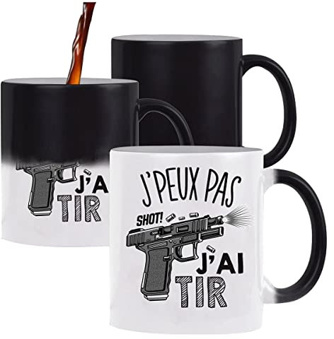 Planetee Mug Magique J'peux pas Tir armes | Tasse Humour
