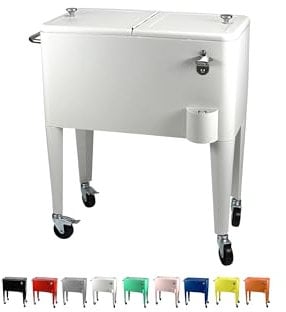 Kailua Cooler - Nevera Americana, Carro refrigerador, Enfriador de Bebidas (Blanco)