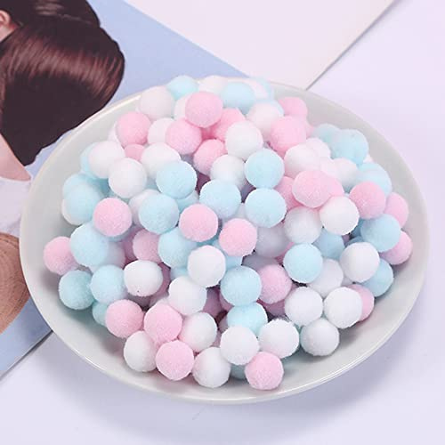 1000 Stück Bunte Mini Pompons,10mm Pompom Bälle Kleine Bommeln,Flauschigen Plüschbälle Filzkugeln Deko für Geburtstag & Hochzeit Party Dekorieren Lustige DIY Nähen Basteln Handwerk,Blau Rosa Weiß