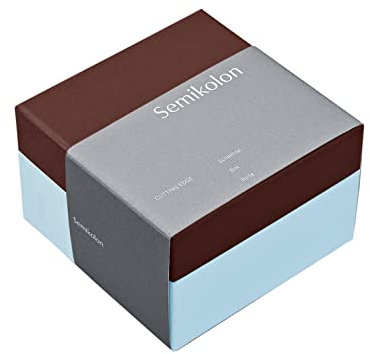 Semikolon 364875 Aufbewahrungsbox Cutting Edge L Format – 23,9 x 23,9 x 16,1 cm – Geschenkbox – braun-blau pecan ice