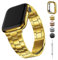 Fullmosa Kompatibel mit Apple Watch SE Armband 44mm 45mm 42mm Damen Herren, Neues Metall Schlanks Frauen Ersatzband für iwatch SE Series 9 8 7 6 5 4 3 2 1, Gold