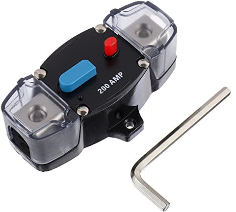 EPLZON 200A 12-48 Volt DC auto-recupero interruttore con pulsante di ripristino manuale per Rv Marine Boat (200Amp)
