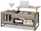 COSTWAY Table Basse Relevable avec 1 Compartiment Ouvert et Placard à 2 Portes, Table Basse Transformable avec Cadre en Métal pour Salon Bureau Chambre, 104x52,5x44,5CM