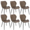 WOLTU Lot de 6 Chaises Salle à Manger, Chaise Scandinave, Chaise de Cuisine, Chaise Salon, Assise Rembourrée, Chaise en Simili Cuir, Brun Foncé, Pieds en Métal, BH357dbr-6