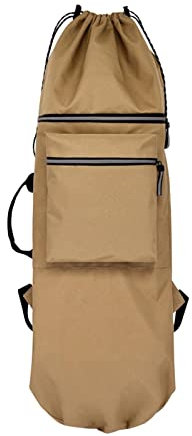 Tragbarer Skateboard-Rucksack, Organizer, faltbar, verstellbare Riemen, wasserdichte Longboard-Tragetasche für Elektro-Skateboard-Teenager, Khaki