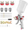 Yontwe HVLP Pistola a spruzzo con 1.4MM 1.7MM 2.0MM Ugello 600ml Tazza Veicolo Auto Recinzione Strumenti di Pittura Spruzzatori di vernice per interni domestici ed esterni (Rosso)
