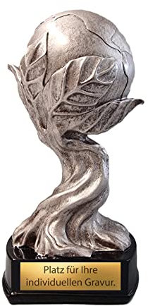 eberin – Ökologie Pokal 20 cm · Umwelt Award · Umweltschutz Trophäe · personalisierbar Weltkugel Figur