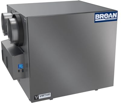 Broan B210E75RS AI 206 CFM Wall or Ceiling Mounted Energy Recovery Ventilator with Side Ports and Superior ERV Core Performance - N/A