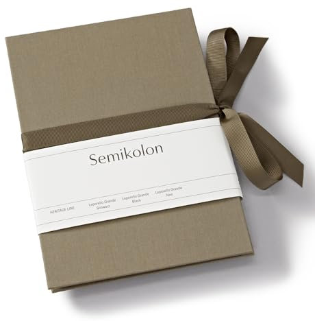 Semikolon 370022 Leporello Grande A5 15 x 21 cm - 14 Fotos 13 x 18 cm - Ziehharmonika-Fotobuch - fango beige