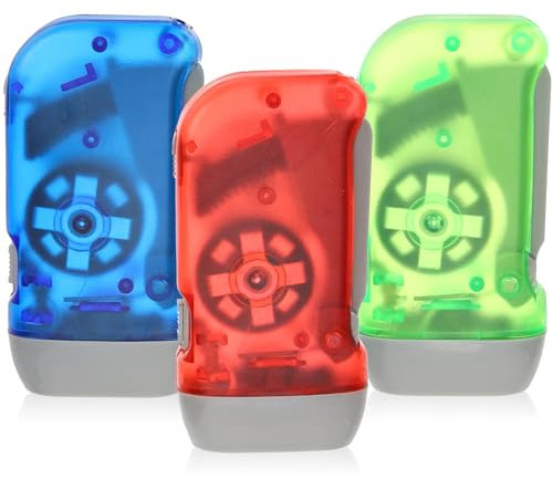 Sosoport 3Pcs Wind Up Torch Led Torch Hand Crank Flashlight Shake Flashlight Squeeze Wind-up Flashlight for Camping Hiking Home Outdoor Sports