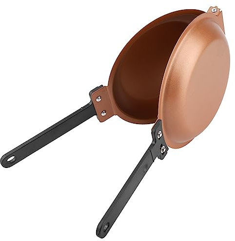 SEAFRONT Double Side Frying Pan Non Stick Coating Easy to Clean Flip Folding Frying Pan for Pancake Toasted Bread and Fried Egg