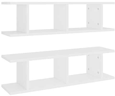 vidaXL Wandregale 2 STK. Weiß 75x18x20 cm Holzwerkstoff