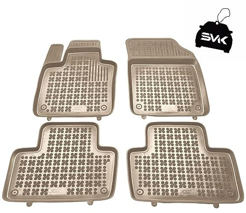 SMK Beige Auto fußmatten gummimatten passt für Volvo XC90 II ab 2015 fussmatten Auto für alle Jahreszeiten, die vor Schmutz und Dreck schützt fußmatten Auto