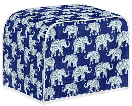 Jeiento Boho Mandala 4 Slice Toaster Cover Navy Blue Kitchen Small Appliance Covers Toaster Storage Bag for Most Standard Toasters