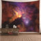 Tapisserie Boho, Wandbehang Party Kosmischer Himmel Lila Rot Tuch Wand aus Polyester Wanddeko Balkon 150x130cm