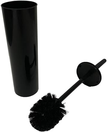 Plastic Toilet Brush & Holder Tall (Black)